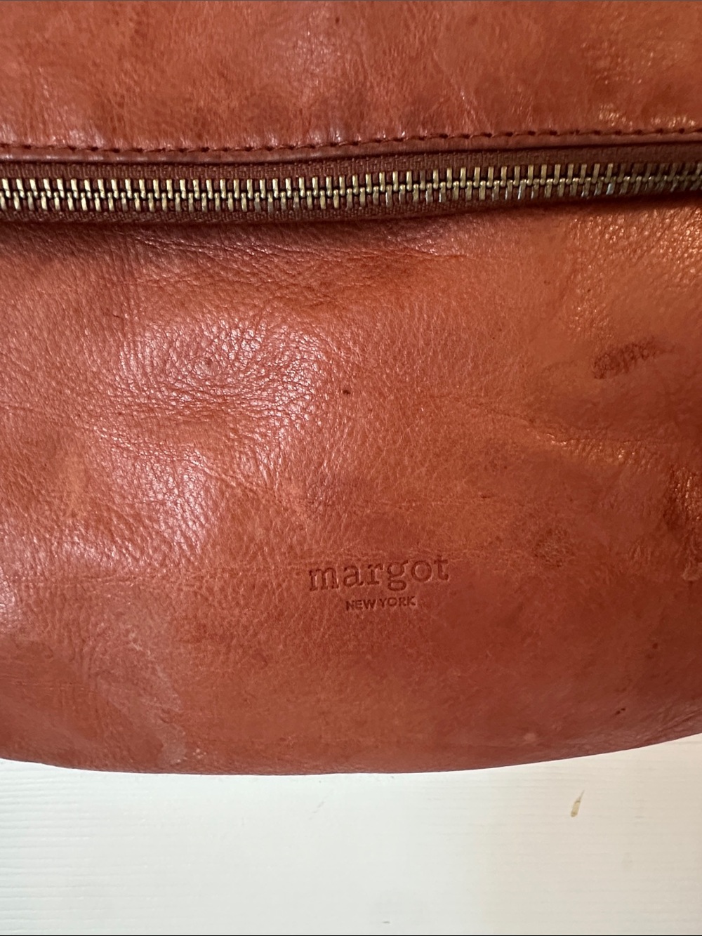 Margo Leather Shoulder Bag in Rust Brown